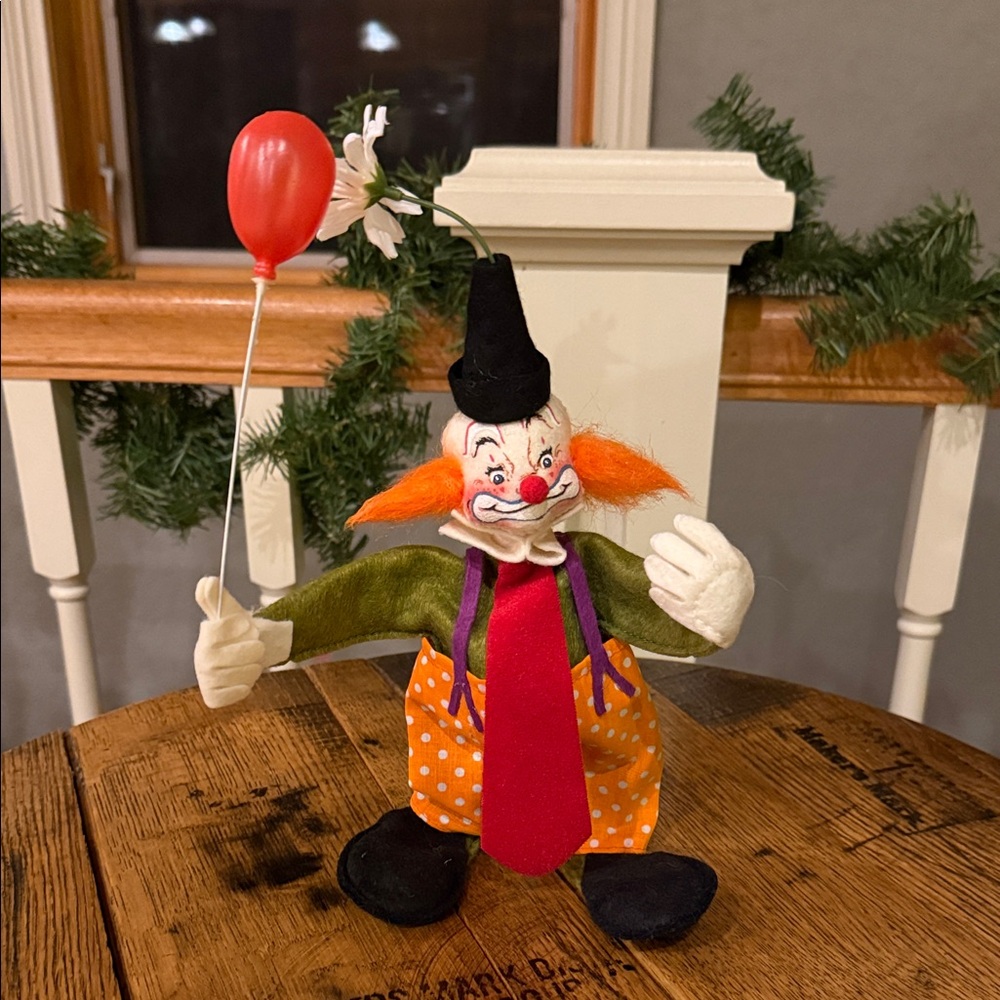 Vintage Large 10” Annalee Hobo Clown 1990